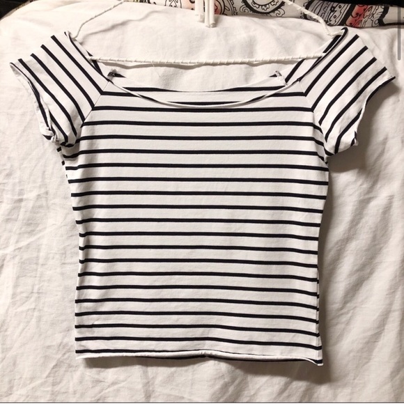 Brandy Melville Tops - Off Shoulder Striped Rin Top